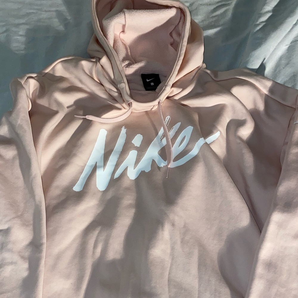 ||Cream Pink Nike Hoodie||